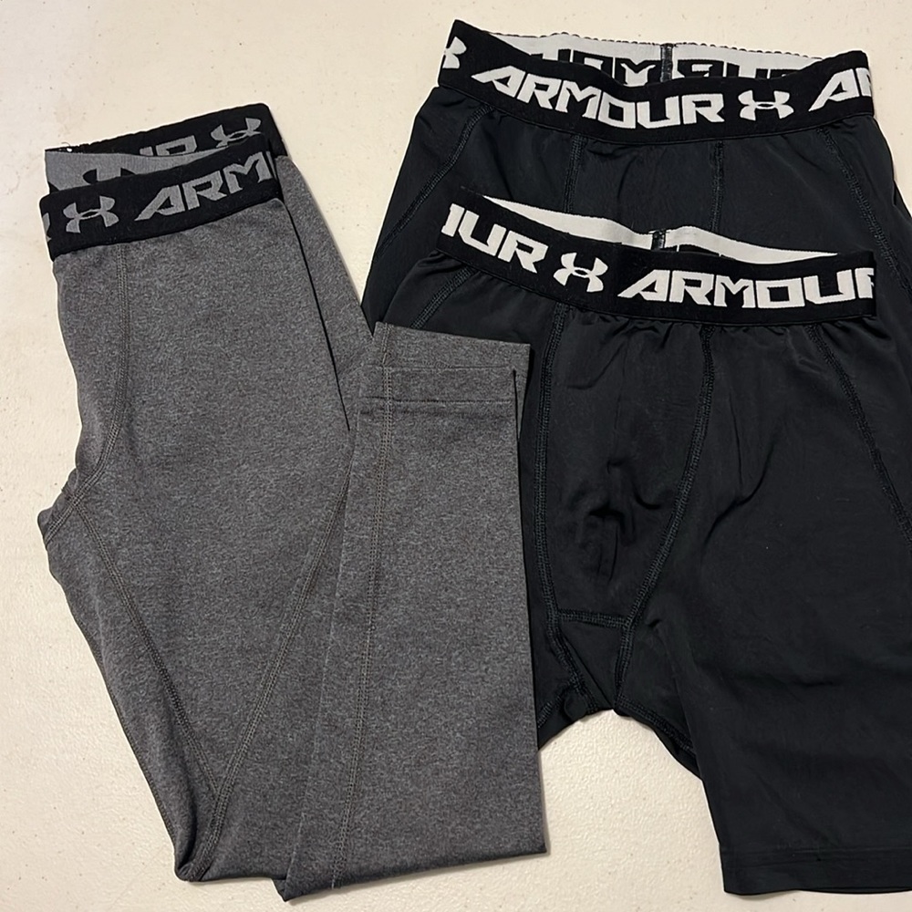 Kids Under Armour compression shorts and pants size Ysm